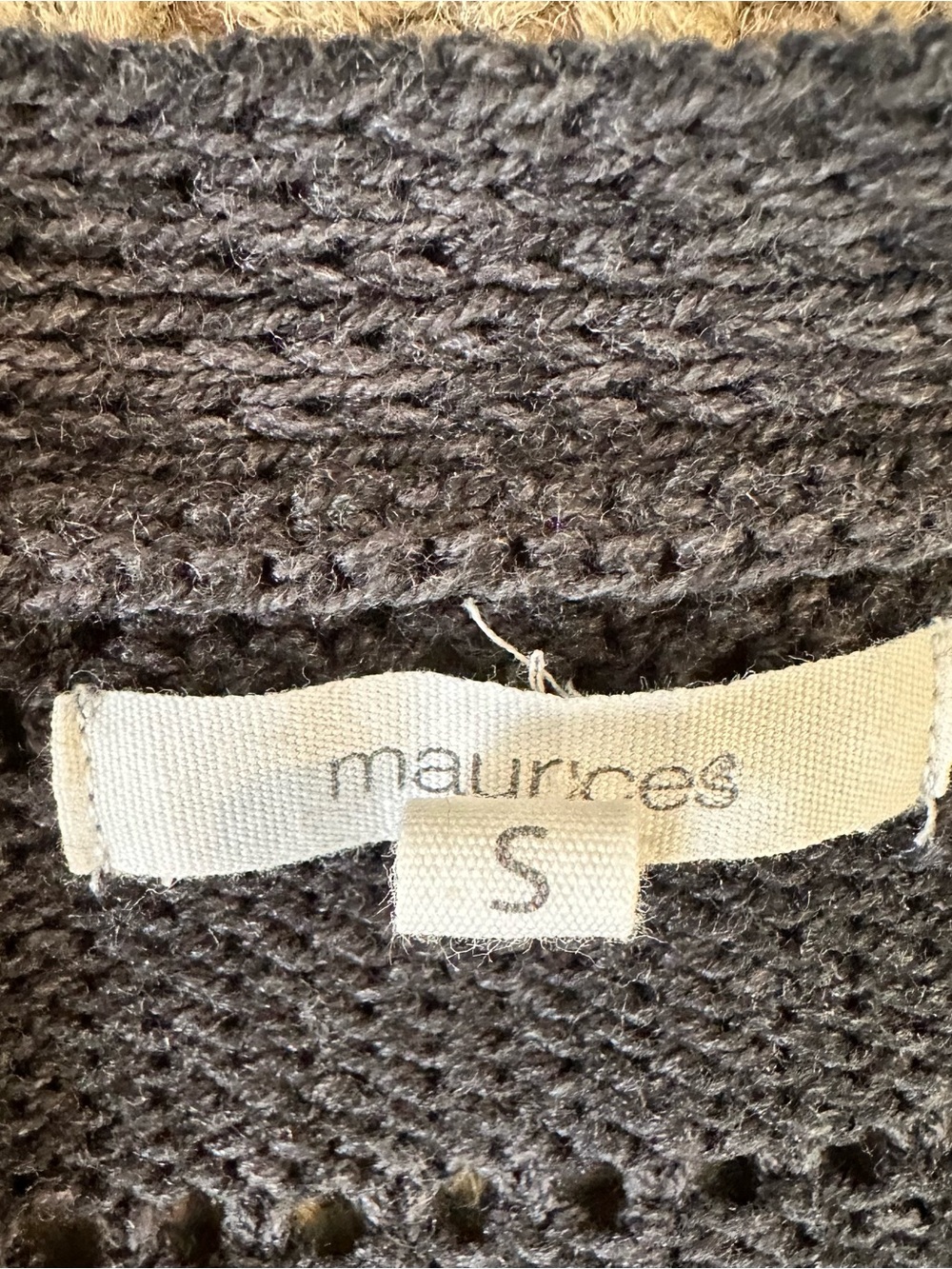 Maurices Charcoal Blue/Gray Open-Front Textured Knit Cardigan - Picture 6 of 12